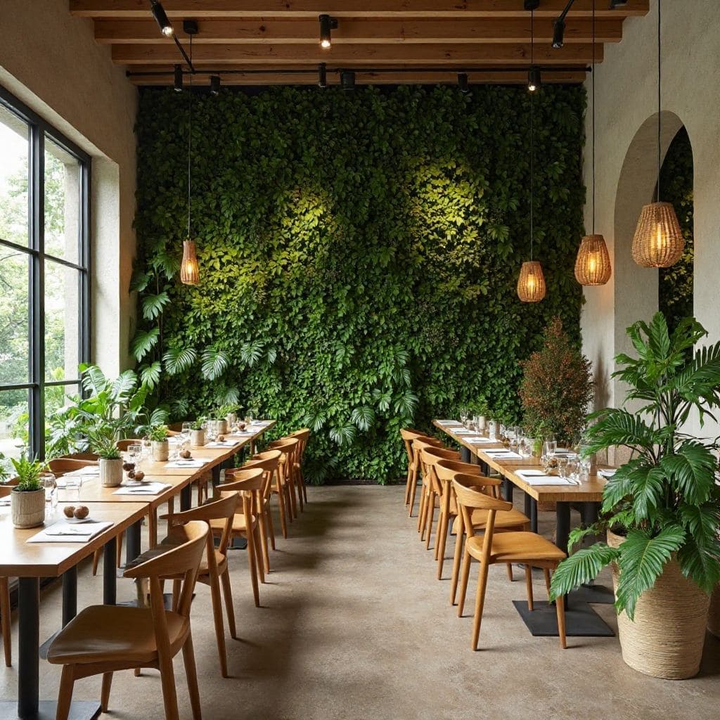 Instalație verde pentru restaurant